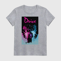 Футболка хлопковая женская DRIVE фильм, цвет: меланж