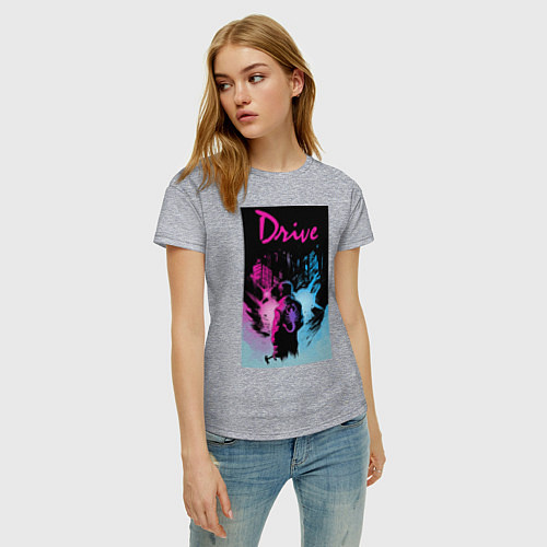 Женская футболка DRIVE фильм / Меланж – фото 3