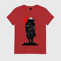 Футболка хлопковая женская Тень ниндзя, цвет: красный