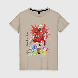 Футболка хлопковая женская Thierry Daniel Henry, цвет: миндальный