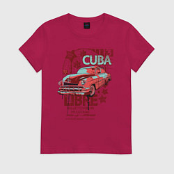 Футболка хлопковая женская Cuba Libre, цвет: маджента