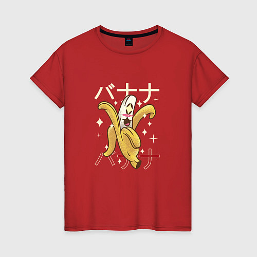 Женская футболка Японский кавайный банан / Красный – фото 1