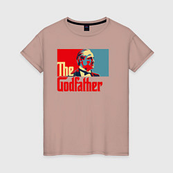 Футболка хлопковая женская Godfather logo, цвет: пыльно-розовый