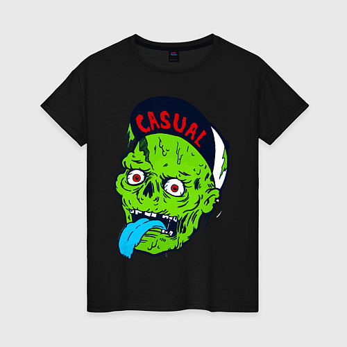 Женская футболка Zombie casual / Черный – фото 1