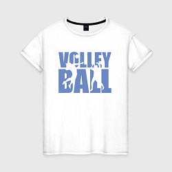 Футболка хлопковая женская Volley Ball, цвет: белый