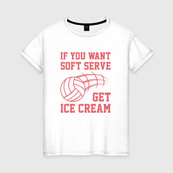 Футболка хлопковая женская Get Ice Cream, цвет: белый