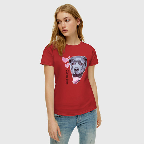 Женская футболка Кане-корсо / Красный – фото 3