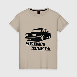 Футболка хлопковая женская SEDAN MAFIA, цвет: миндальный