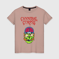 Футболка хлопковая женская Cannibal Corpse Труп Каннибала Z, цвет: пыльно-розовый