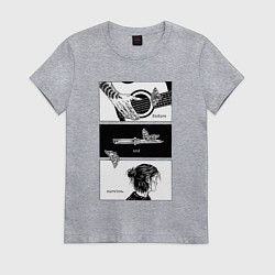 Футболка хлопковая женская Endure and survive, цвет: меланж