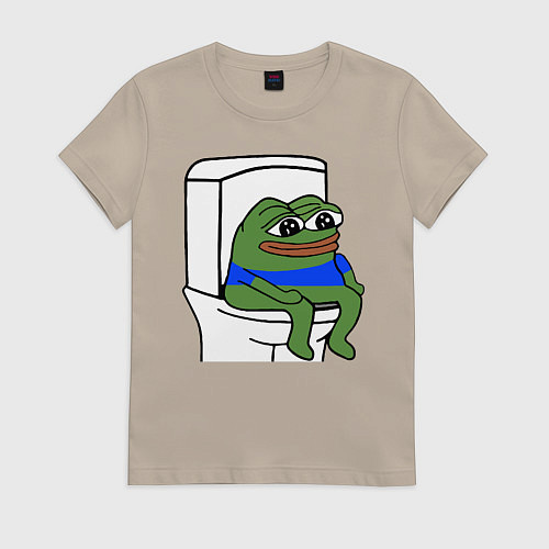 Женская футболка Лягушонок пепе / Миндальный – фото 1