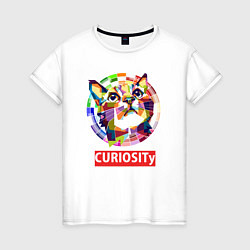 Футболка хлопковая женская Curiosity, цвет: белый
