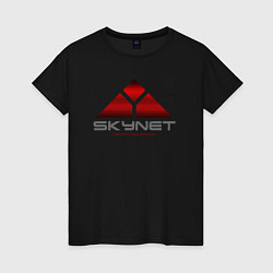 Футболка хлопковая женская Skynet, цвет: черный