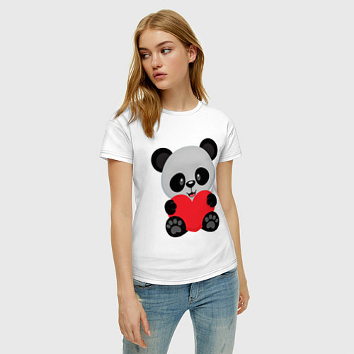 Женская футболка Love Панда / Белый – фото 3
