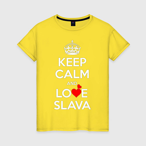 Женская футболка Будь спок и люби Славу / Желтый – фото 1