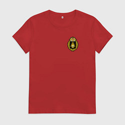 Футболка хлопковая женская Тихоокеанский флот ВМФ России, цвет: красный