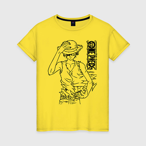 Женская футболка Луффи One Piece Большой куш / Желтый – фото 1