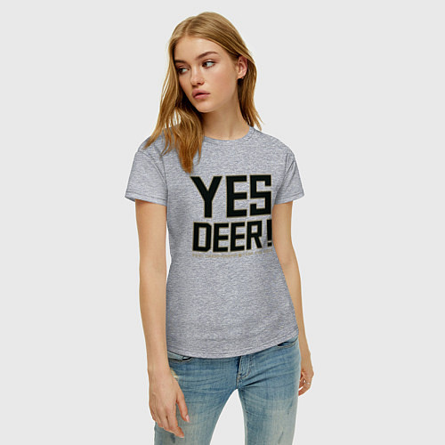 Женская футболка Yes Deer! / Меланж – фото 3