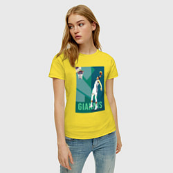 Футболка хлопковая женская Giannis, цвет: желтый — фото 2