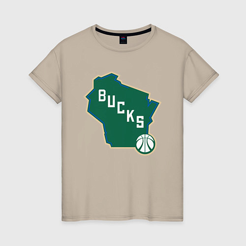 Женская футболка Bucks Map / Миндальный – фото 1