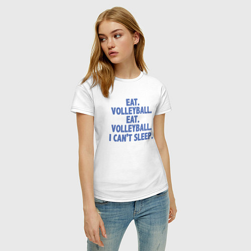 Женская футболка Eat - Volleyball / Белый – фото 3