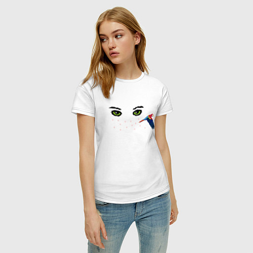 Женская футболка Глаза и попугай / Белый – фото 3