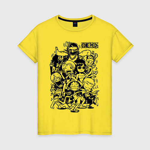 Женская футболка Персонажи Ван-Пис Большой куш / Желтый – фото 1