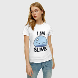 Футболка хлопковая женская I AM SLIME, Я СЛИЗЬ, цвет: белый — фото 2