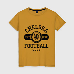 Футболка хлопковая женская Chelsea Football Club, цвет: горчичный