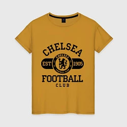 Футболка хлопковая женская Chelsea Football Club, цвет: горчичный