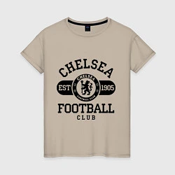 Футболка хлопковая женская Chelsea Football Club, цвет: миндальный