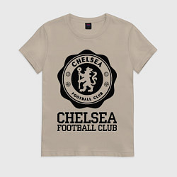 Футболка хлопковая женская Chelsea FC: Emblem, цвет: миндальный