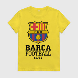 Футболка хлопковая женская Barcelona Football Club, цвет: желтый