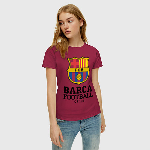 Женская футболка Barcelona Football Club / Маджента – фото 3