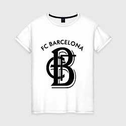 Футболка хлопковая женская FC Barcelona, цвет: белый