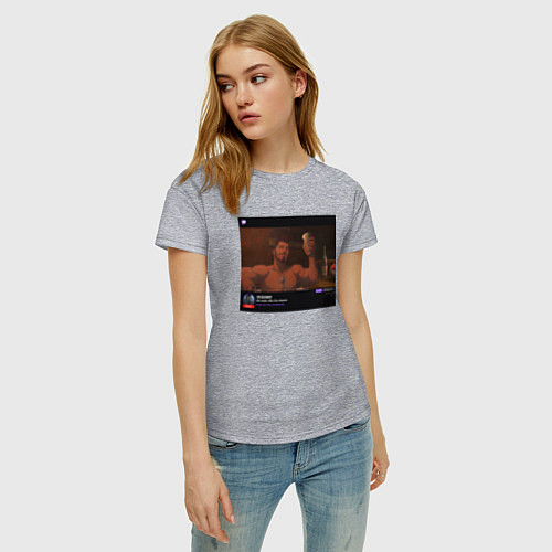 Женская футболка Ведьмак на стриме / Меланж – фото 3
