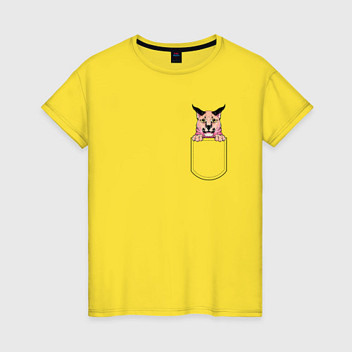 Женская футболка Шлёпа в кармане / Желтый – фото 1