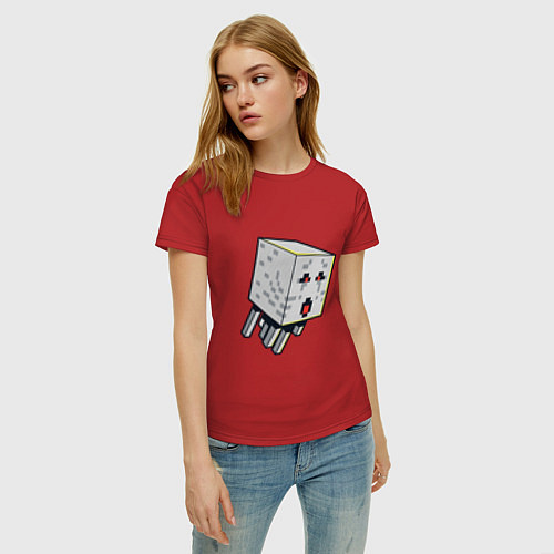 Женская футболка Майнкрафт Гаст Мaincraft Ghast / Красный – фото 3