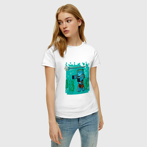Женская футболка Утопленник Drowne Майнкрафт / Белый – фото 3