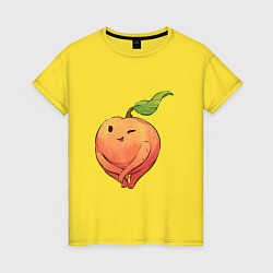Футболка хлопковая женская Милая персик, цвет: желтый