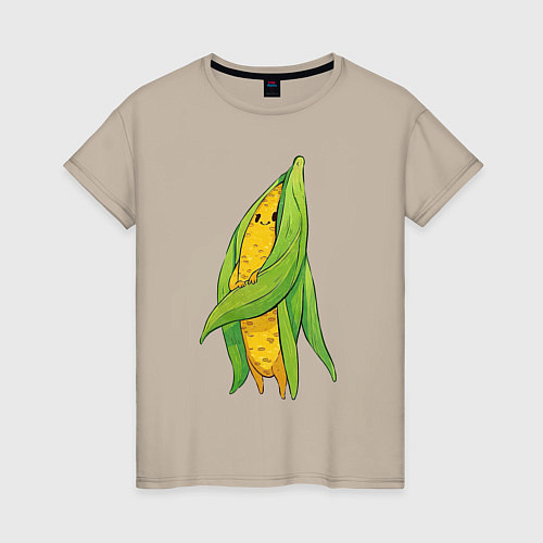 Женская футболка Милая кукурузка / Миндальный – фото 1