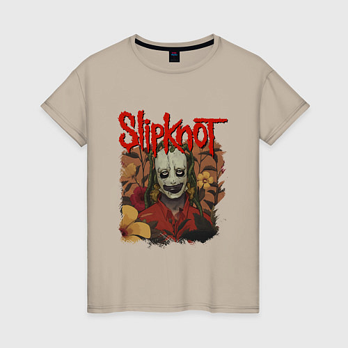 Женская футболка SLIPKNOT СЛИПКНОТ Z / Миндальный – фото 1