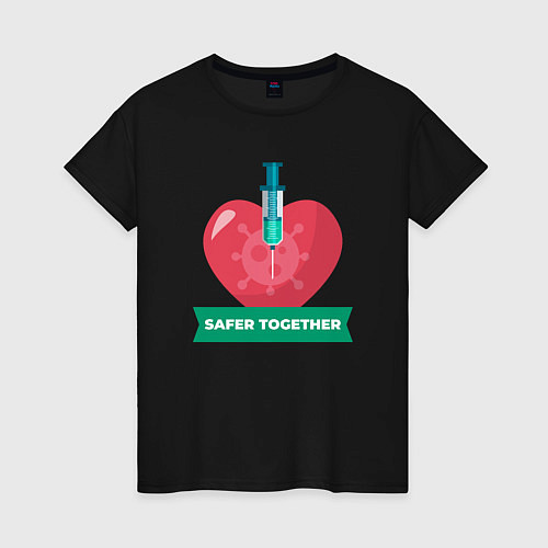 Женская футболка Вместе безопаснее / Черный – фото 1