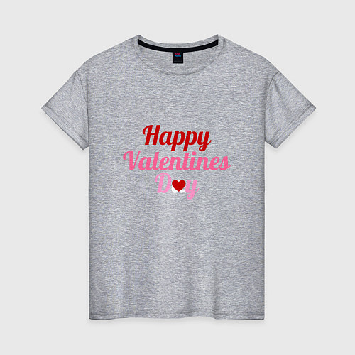 Женская футболка Поздравления с днем любви / Меланж – фото 1