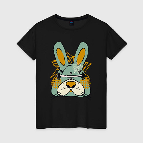 Женская футболка Безумный кролик / Черный – фото 1