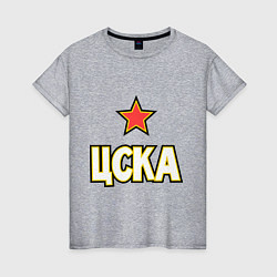 Футболка хлопковая женская ЦСКА, цвет: меланж