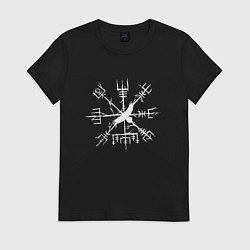 Футболка хлопковая женская VEGVISIR РУНЫ RUNES Z, цвет: черный