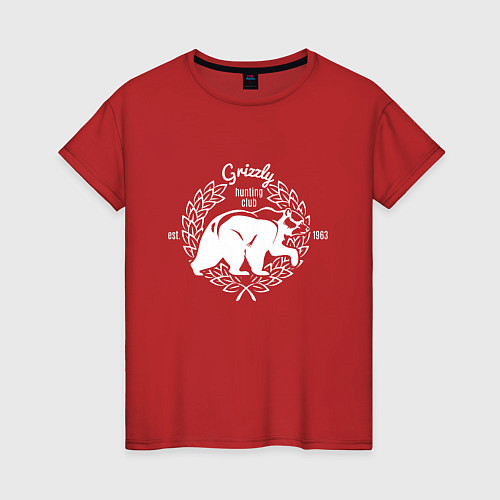 Женская футболка Гризли / Красный – фото 1