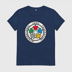 Футболка хлопковая женская Judo Federation, цвет: тёмно-синий