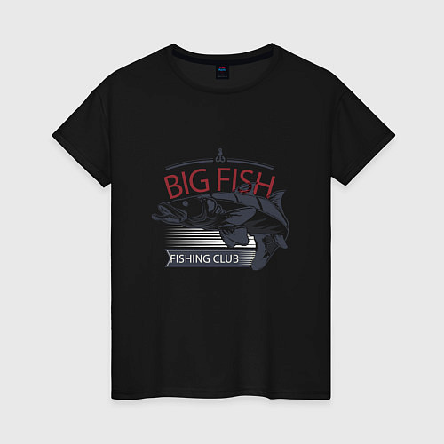Женская футболка Болшая рыба / Черный – фото 1